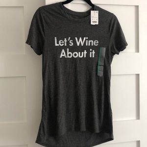 Let's Wine About It Women's Casual T shirt NWT medium